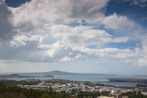 The weather was windy a lot of the time in Auckland so this view from Mt Eden looks a bit hazy.  Still, Rangitoto is very obvious in the background.